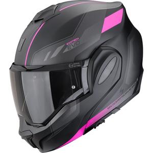 Casque moto modulable Scorpion EXO-TECH EVO Socius noir mat-rose
