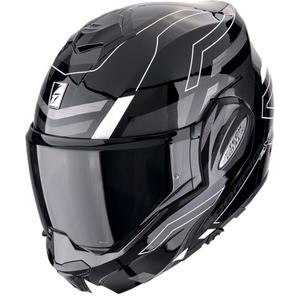 Casque moto pliable Scorpion EXO-TECH EVO CONQUER noir et blanc