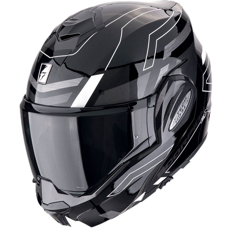 Casque moto pliable Scorpion EXO-TECH EVO CONQUER noir et blanc