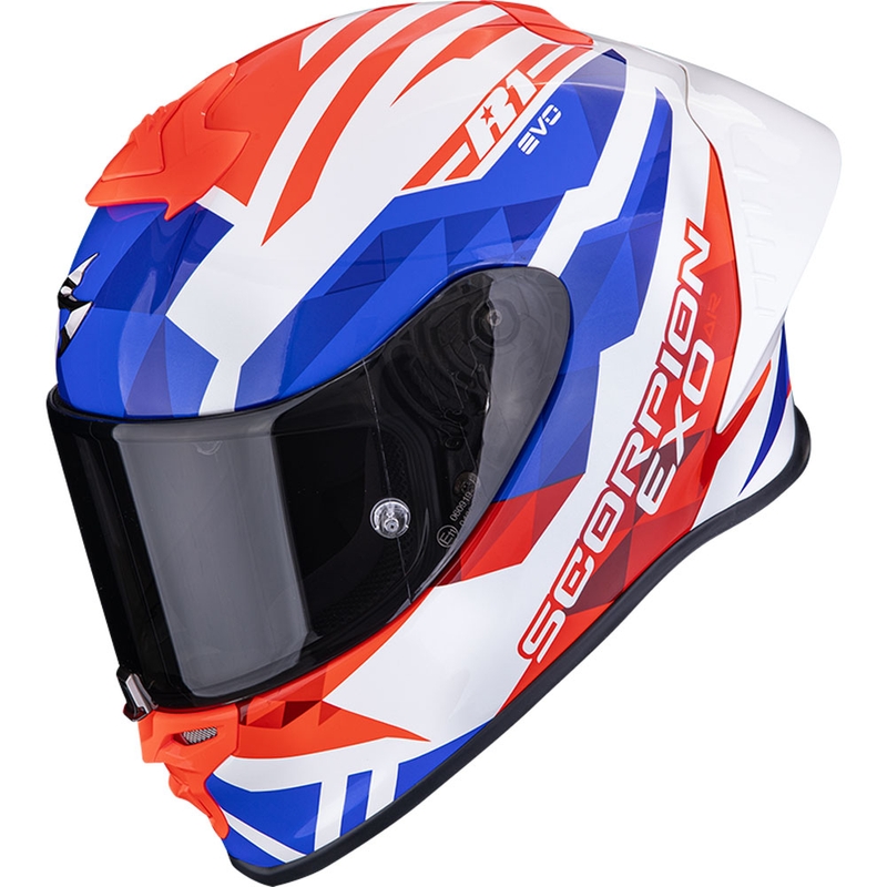 Casque moto intégral Scorpion EXO-R1 EVO II Air Valere blanc-rouge-bleu