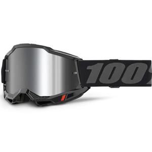 Lunettes de motocross 100% Accuri 2 Noir noir avec plexiglas argenté
