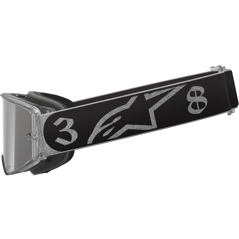 Lunettes de motocross Alpinestars Supertech Vision DNGR38 XXV noir-argent avec plexiglas argent miroir