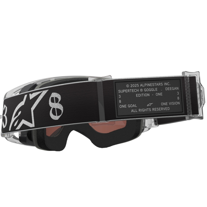 Lunettes de motocross Alpinestars Supertech Vision DNGR38 XXV noir-argent avec plexiglas argent miroir