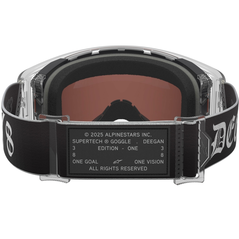 Lunettes de motocross Alpinestars Supertech Vision DNGR38 XXV noir-argent avec plexiglas argent miroir