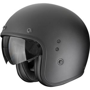 Casque moto ouvert Scorpion Belfast EVO Solid, noir nacré mat
