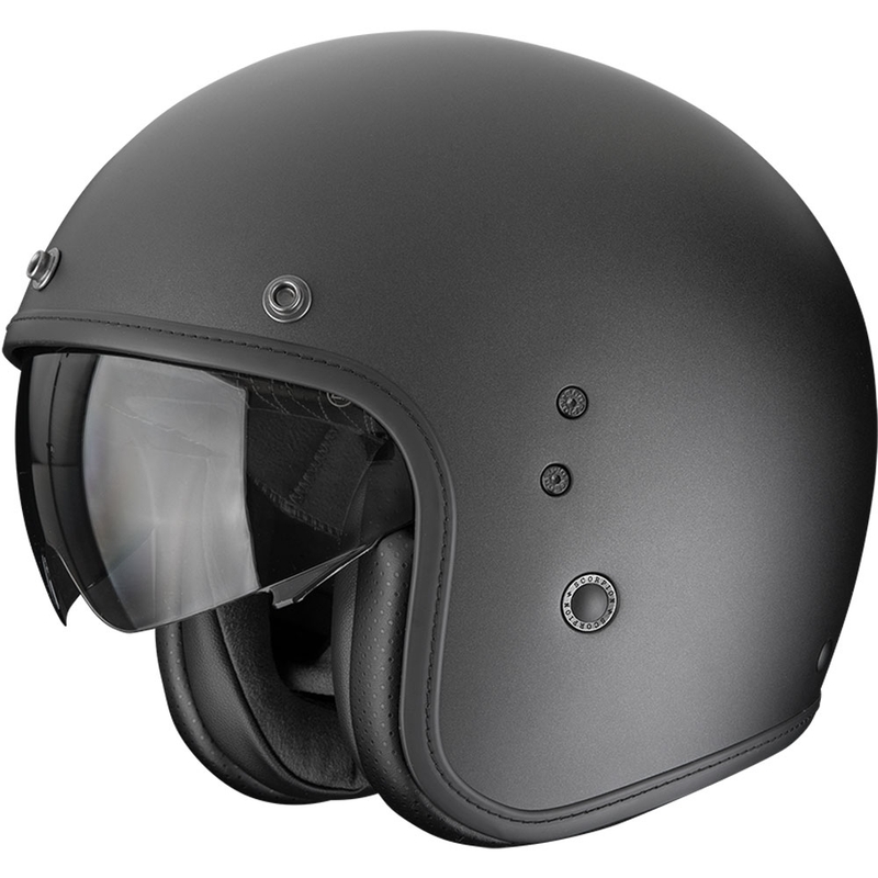 Casque moto ouvert Scorpion Belfast EVO Solid, noir nacré mat