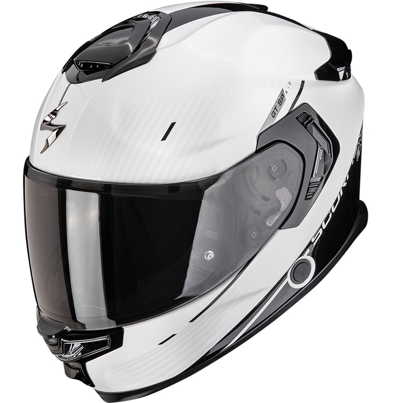 Casque moto intégral Scorpion EXO-GT SP Air Asphalt Blanc nacré-Noir