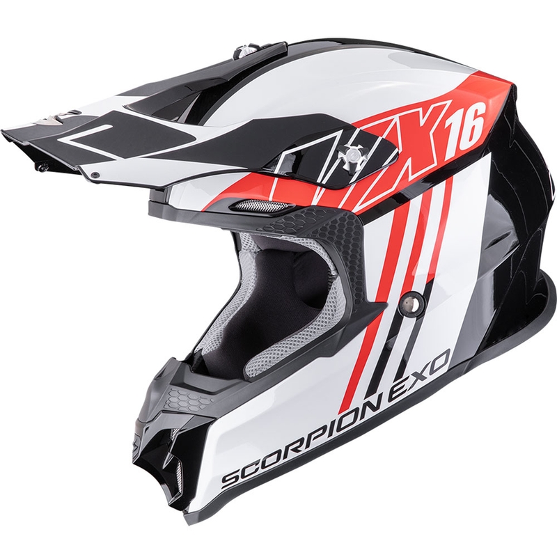 Casque de motocross Scorpion VX-16 EVO Air Lignes noir-rouge