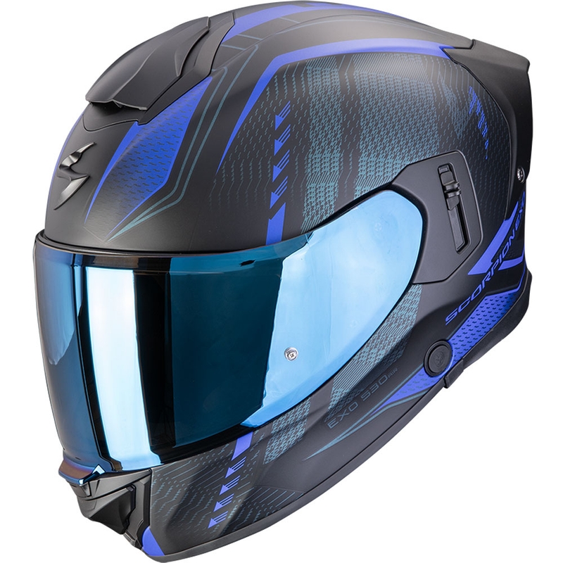 Casque moto intégral Scorpion EXO-530 Air Theras noir-bleu mat