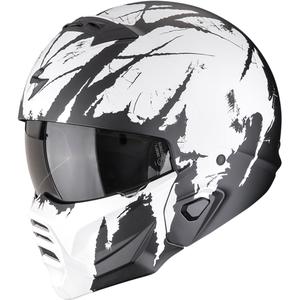 Casque ouvert avec masque Scorpion EXO-COMBAT II Marauder noir-blanc mat