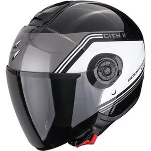 Casque moto jet Scorpion EXO-CITY II Vita noir métallisé-blanc