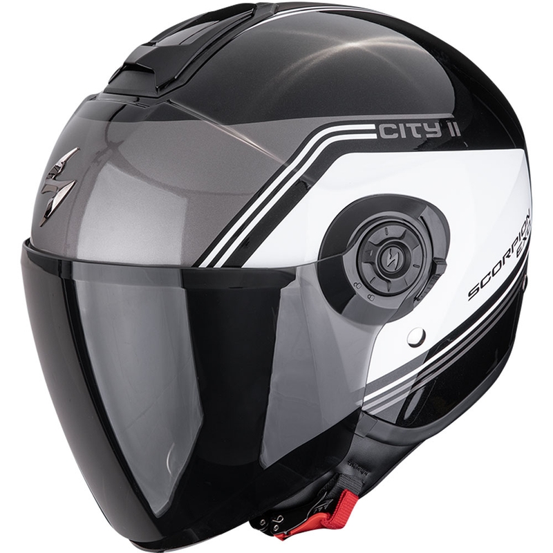 Casque moto jet Scorpion EXO-CITY II Vita noir métallisé-blanc