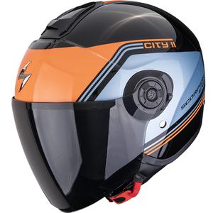 Casque moto jet Scorpion EXO-CITY II Vita noir-bleu-orange