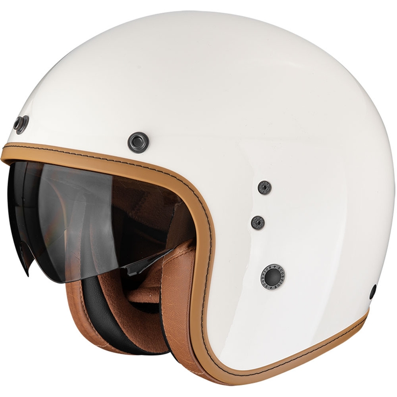 Casque moto ouvert Scorpion Belfast EVO Luxe Crème