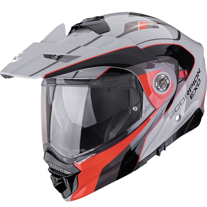 Casque moto enduro Scorpion ADX-2 Kamps gris-rouge