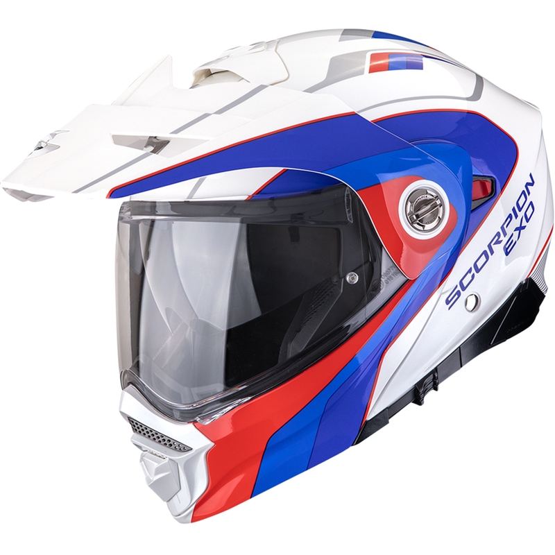 Casque de moto enduro Scorpion ADX-2 Kamps blanc-rouge-bleu