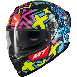 Casque moto intégral MT Braker SV Crazy Teddy multicolore