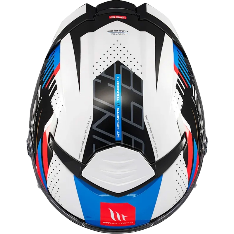 Casque intégral de moto MT Thunder 4 SV Luminence bleu