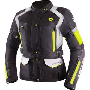 Blouson moto femme Street Racer Hilax noir-gris-jaune fluo