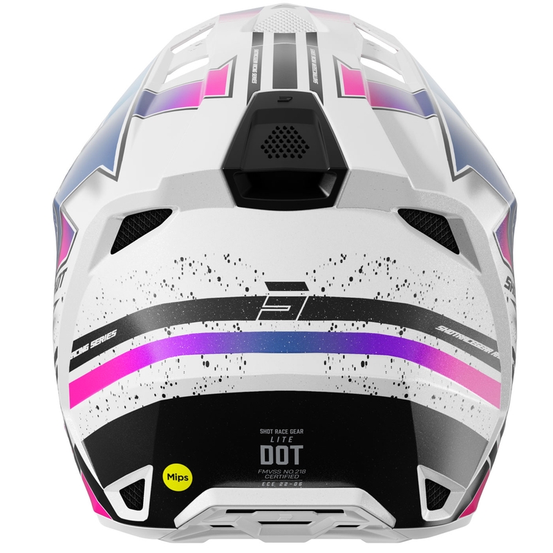 Motokrosová helma Shot Lite Racing perleťová bílo-růžová