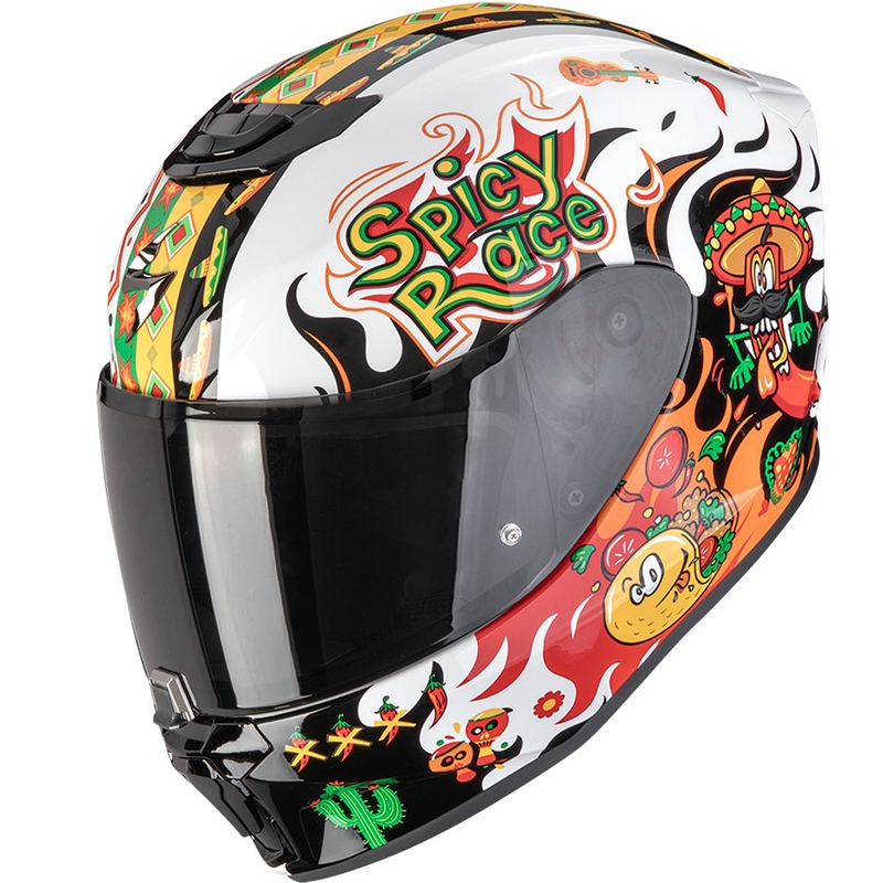 Casque moto enfant Scorpion EXO-JNR Air Yucatan blanc-orange-noir