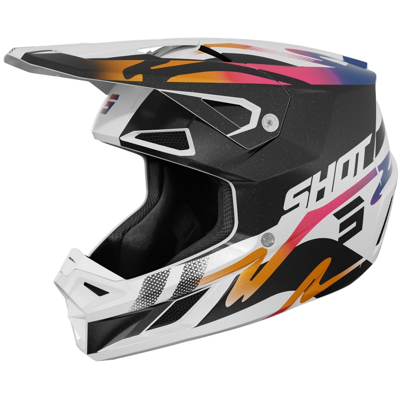 Motokrosová helma Shot Speed Wave perleťově černo-bílá