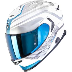 Casque moto intégral Scorpion EXO-GT SP Air Arten blanc-bleu