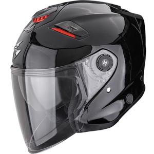 Casque moto jet Scorpion EXO-GT Jet Solid à face ouverte, noir métallisé