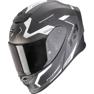 Casque moto intégral Scorpion EXO-R1 EVO II Carbon Air Propel, noir mat et argent