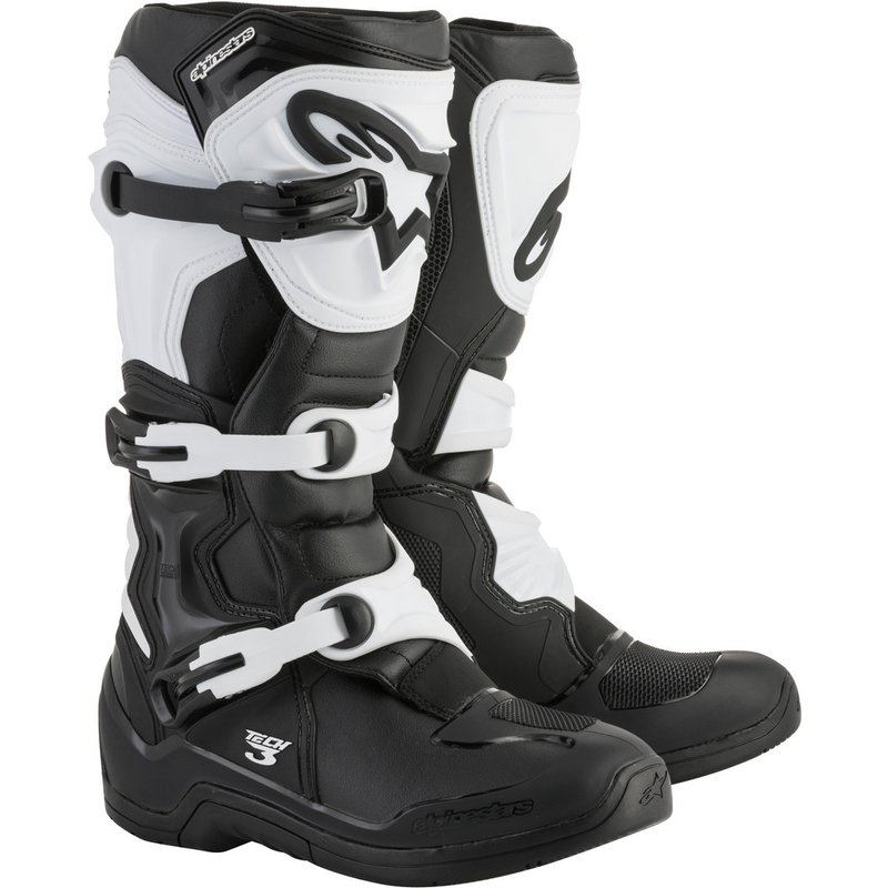 Bottes de moto Alpinestars Tech 3 noires et blanches