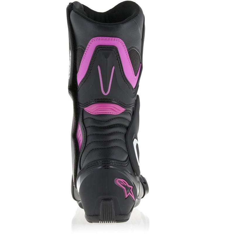Bottes de moto Alpinestars Stella S-MX 6 pour femmes, noires, violettes et blanches