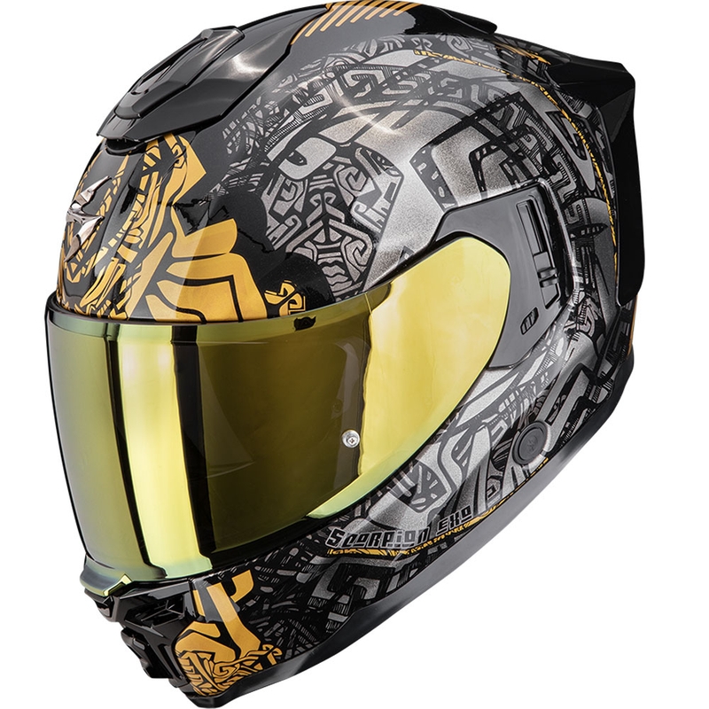 Casque moto intégral Scorpion EXO-1500 Air Apus noir-gris-or