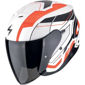 Casque moto ouvert Scorpion EXO-Z1 VUE blanc mat-rouge-noir