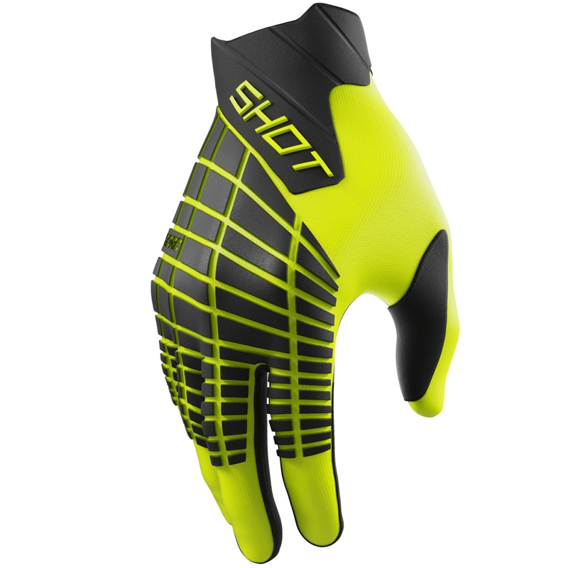 Motokrosové rukavice Shot Core Max fluo žluté