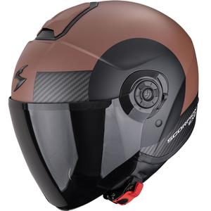Casque moto ouvert Scorpion EXO-CITY II Sheer, marron mat et noir