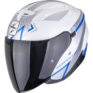 Casque moto ouvert Scorpion EXO-230 Loop blanc-bleu