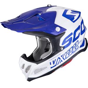 Casque de motocross Scorpion VX-22 Air Updown blanc-bleu-bleu