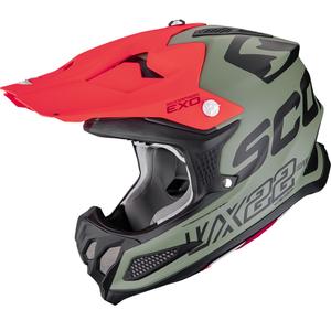 Casque de motocross Scorpion VX-22 Air Updown vert mat-noir-rouge