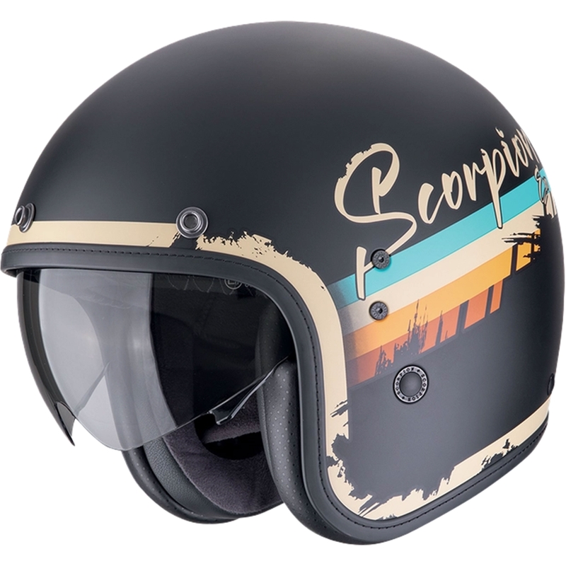 Casque moto ouvert Scorpion Belfast Evo ADONIS noir-beige mat