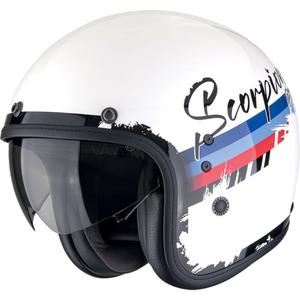 Casque moto ouvert Scorpion Belfast Evo ADONIS blanc-rouge-bleu