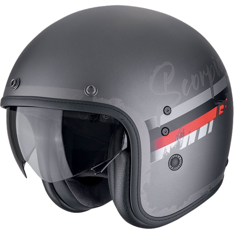 Casque moto ouvert Scorpion Belfast Evo ADONIS argent-noir mat