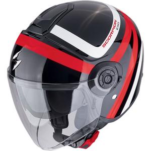 Casque moto ouvert Scorpion EXO-CITY II RIVA noir-rouge