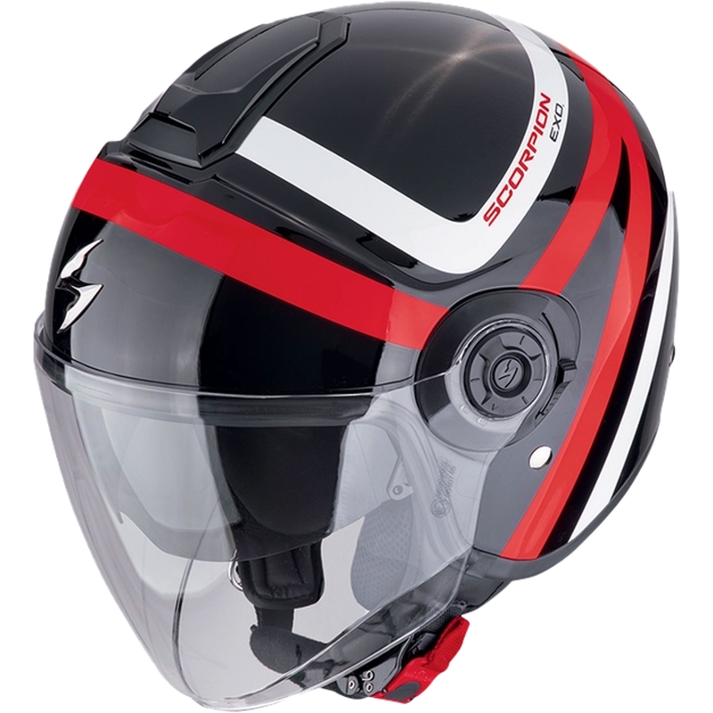 Casque moto ouvert Scorpion EXO-CITY II RIVA noir-rouge