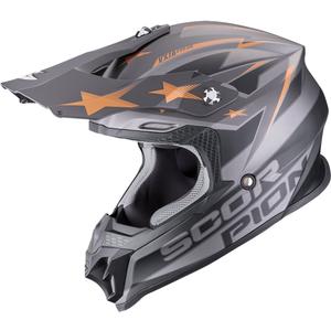 Casque de motocross Scorpion VX-16 EVO Air Patriot argent-noir-cuivre