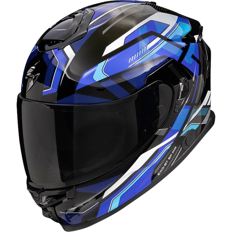 Casque moto intégral Scorpion EXO-GT SP Air Augusta noir-gris-bleu soldes