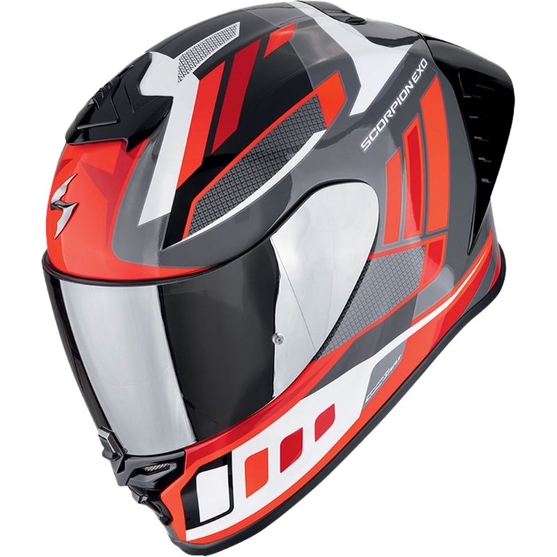 Casque moto intégral Scorpion EXO-R1 EVO II AIR VITAL gris-blanc-rouge