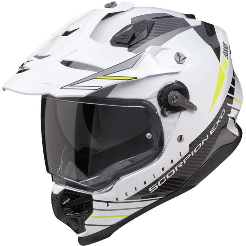 Casque enduro Scorpion ADF-9000 Air Feat blanc-noir-jaune fluo soldes