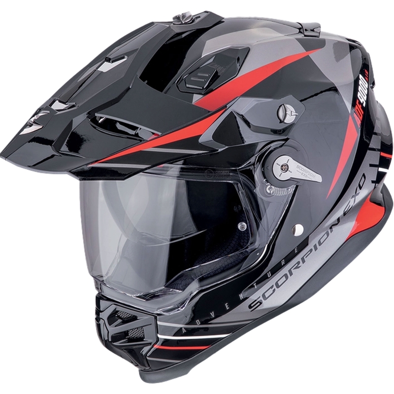 Casque d'enduro Scorpion ADF-9000 Air Feat noir-argent-rouge