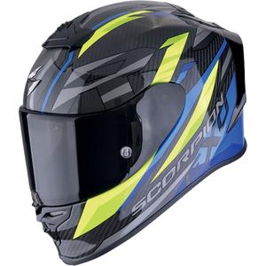 Casque moto intégral Scorpion EXO-R1 EVO CARBON AIR RUNNER noir-bleu-jaune fluo