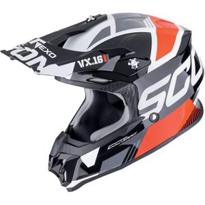 Casque de motocross Scorpion VX-16 EVO AIR ANALOG noir-rouge
